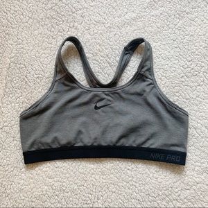 ‼️Nike- Pro gray sports bra